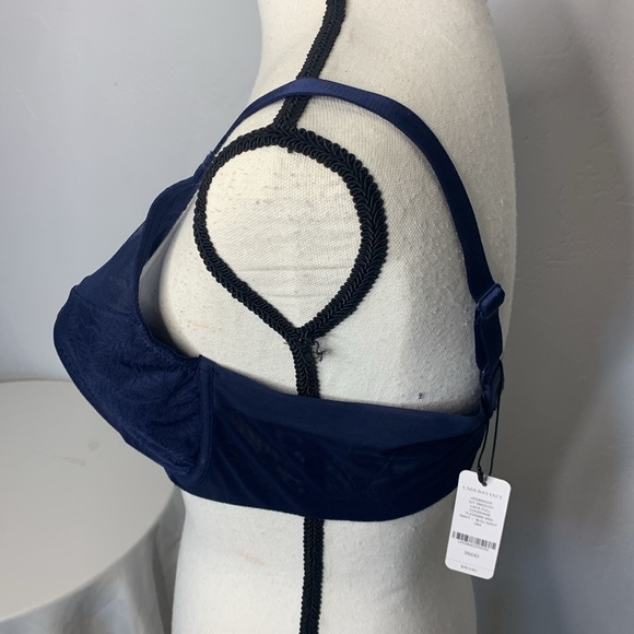 Understance NWT Ivy Smooth Lace Full Coverage Flex Wire Navy Blue Bra Size 36WW - Picture 3 of 11